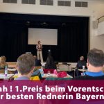 1. Platz im Redewettbewerb zum Vorentscheid zur besten Rednerin Bayerns